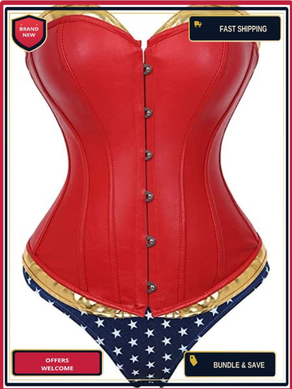 Women's Sexy Cosplay Costume Halter Corset and Shorts Set Slim Fit